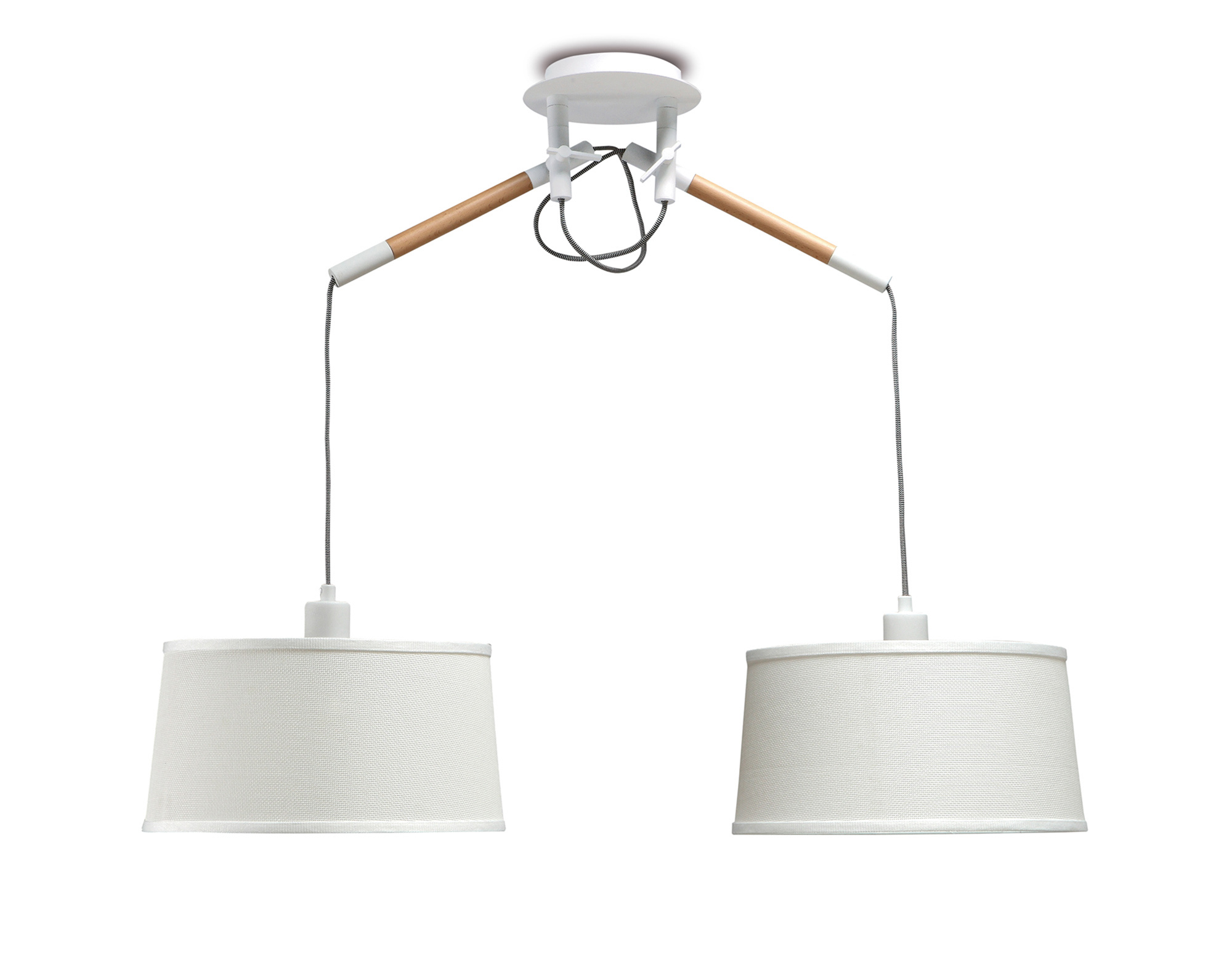 M4930  Nordica Matt White Pendant 2 Light Matt White